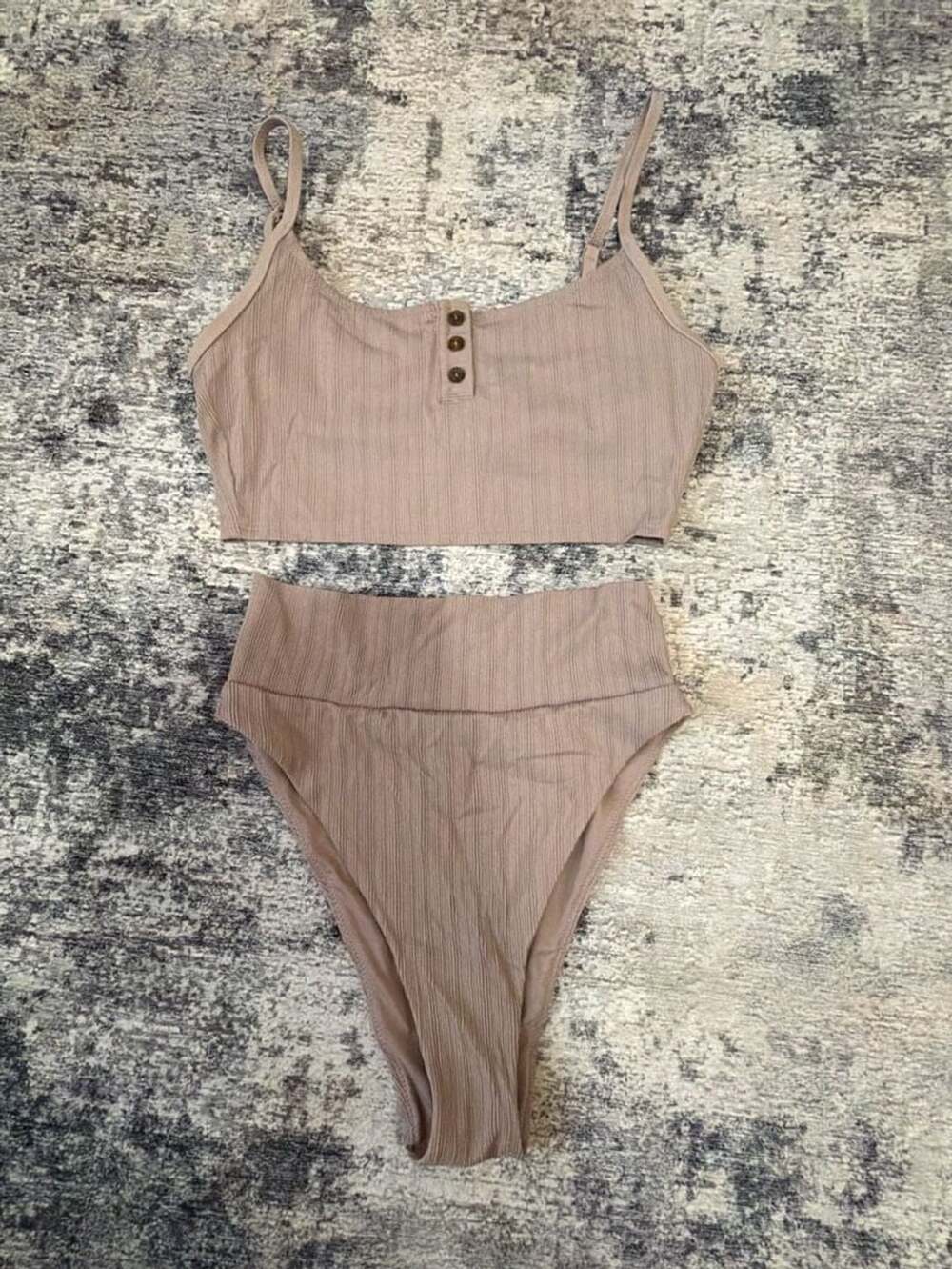 Aerie Ribbed High Cut Cheeky Swimsuit Set